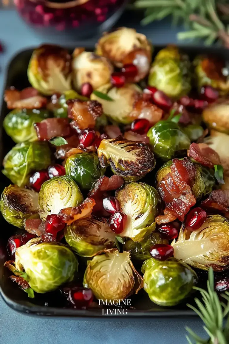 Brussels Sprouts with Bacon and Pomegranate Seeds