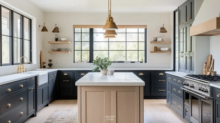 61+ Modern Farmhouse Kitchens Embracing Dark Cabinets with a Luxe Twist