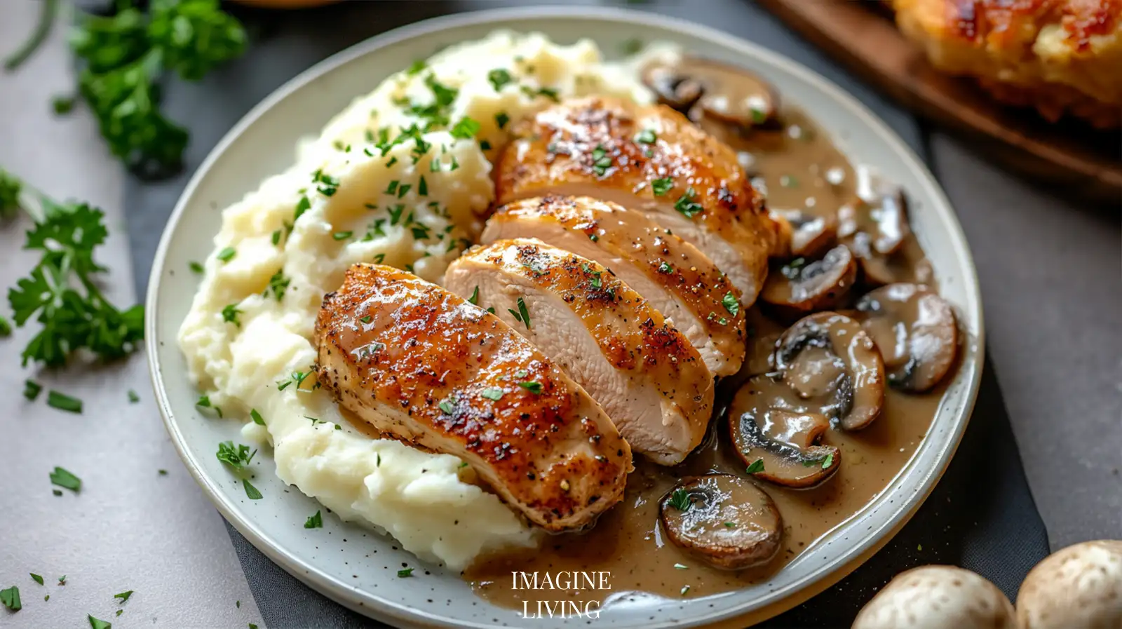 Roasted Chicken with Creamy Mushroom Sauce