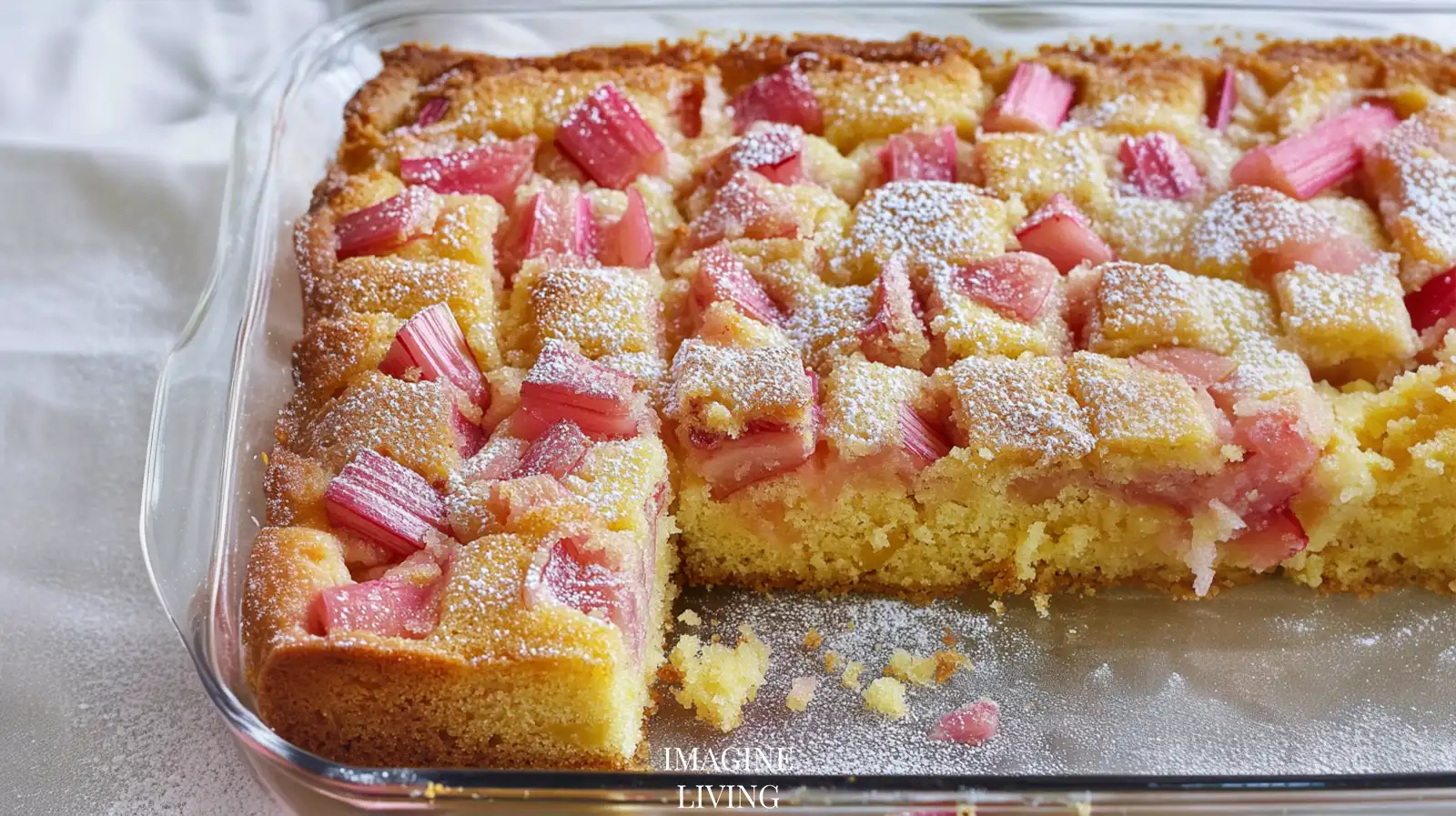 Rhubarb Streusel Sheet Cake